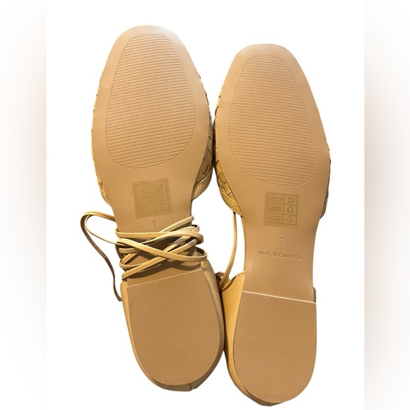NWOT Madewell The Celina Lace-Up Flat in Woven Leather in Color Earthen Sand 7 - Picture 8 of 9